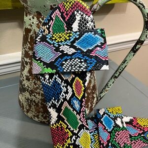 Colorful Snake Print Women's Sandals